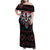 Native American Indian Warrior Skull Family Matching Off Shoulder Maxi Dress and Hawaiian Shirt