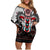 Native American Indian Warrior Skull Family Matching Off Shoulder Short Dress and Hawaiian Shirt - Wonder Print Shop