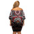 Native American Indian Warrior Skull Family Matching Off Shoulder Short Dress and Hawaiian Shirt - Wonder Print Shop