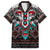 Native American Indian Warrior Skull Family Matching Short Sleeve Bodycon Dress and Hawaiian Shirt - Wonder Print Shop