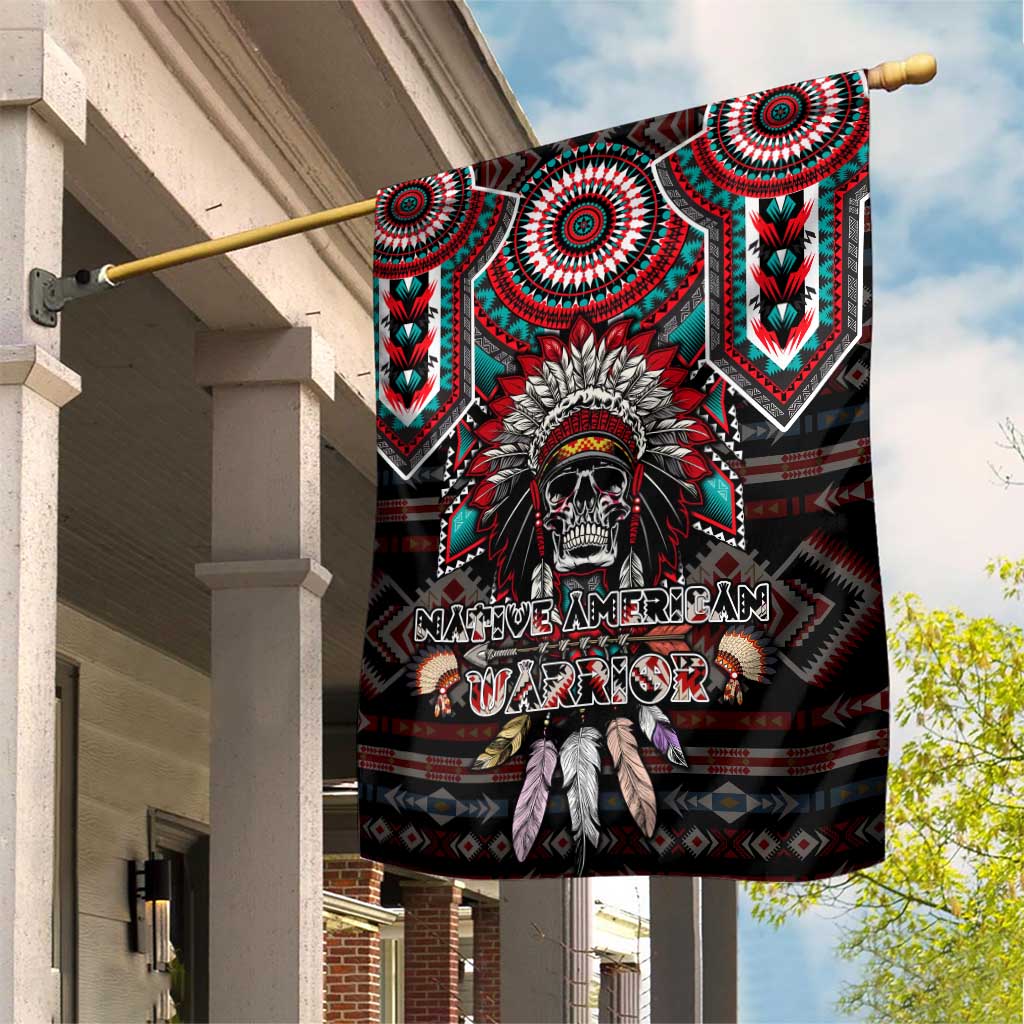 Native American Indian Warrior Skull Garden Flag - Wonder Print Shop