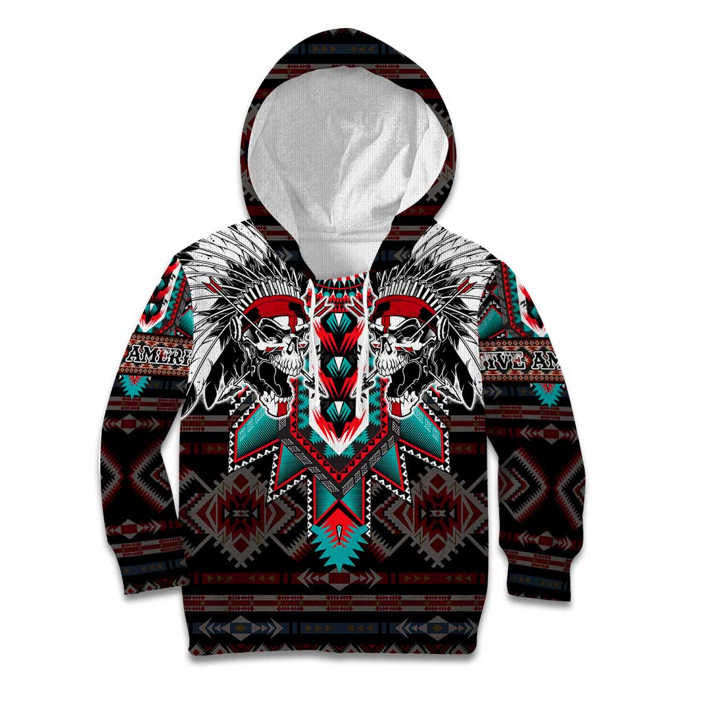 Native American Indian Warrior Skull Kid Hoodie - Wonder Print Shop