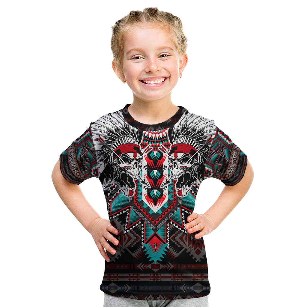 Native American Indian Warrior Skull Kid T Shirt - Wonder Print Shop