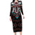 Native American Indian Warrior Skull Long Sleeve Bodycon Dress - Wonder Print Shop