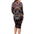 Native American Indian Warrior Skull Long Sleeve Bodycon Dress - Wonder Print Shop