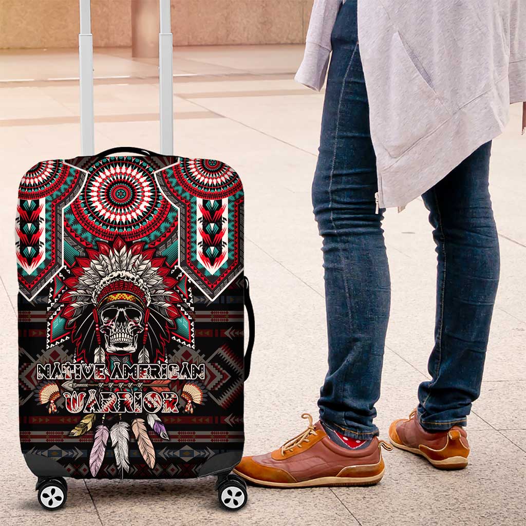 Native American Indian Warrior Skull Luggage Cover - Wonder Print Shop