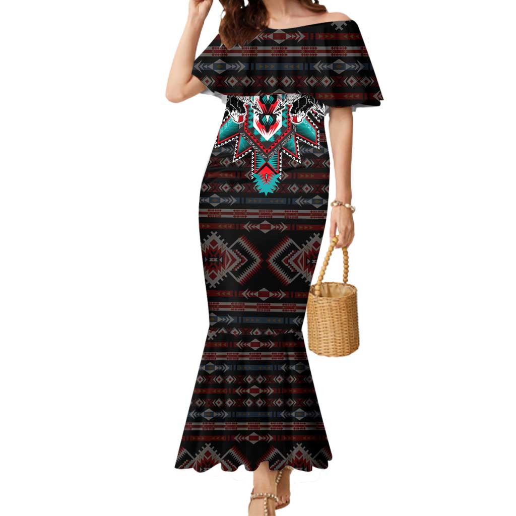 Native American Indian Warrior Skull Mermaid Dress - Wonder Print Shop