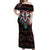 Native American Indian Warrior Skull Off Shoulder Maxi Dress - Wonder Print Shop