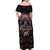 Native American Indian Warrior Skull Off Shoulder Maxi Dress - Wonder Print Shop