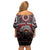 Native American Indian Warrior Skull Off Shoulder Short Dress - Wonder Print Shop