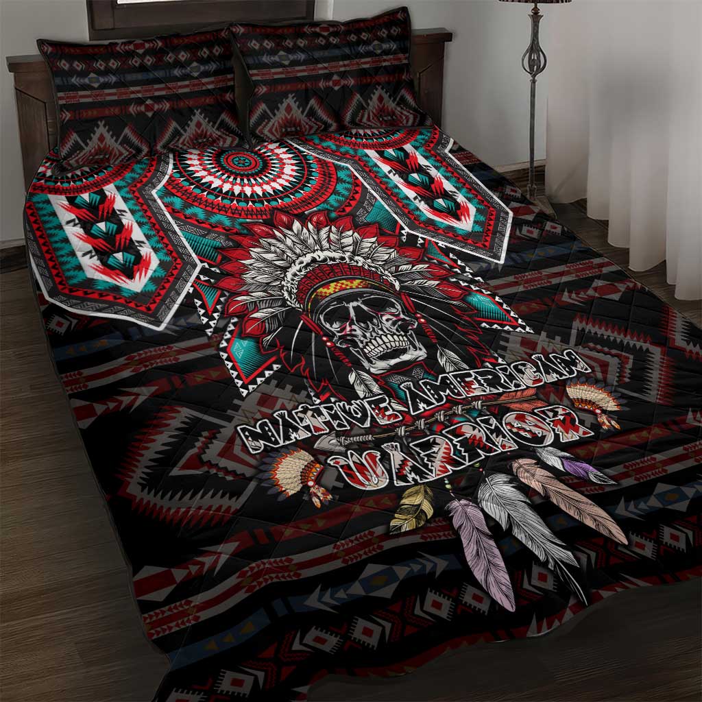 Native American Indian Warrior Skull Quilt Bed Set - Wonder Print Shop