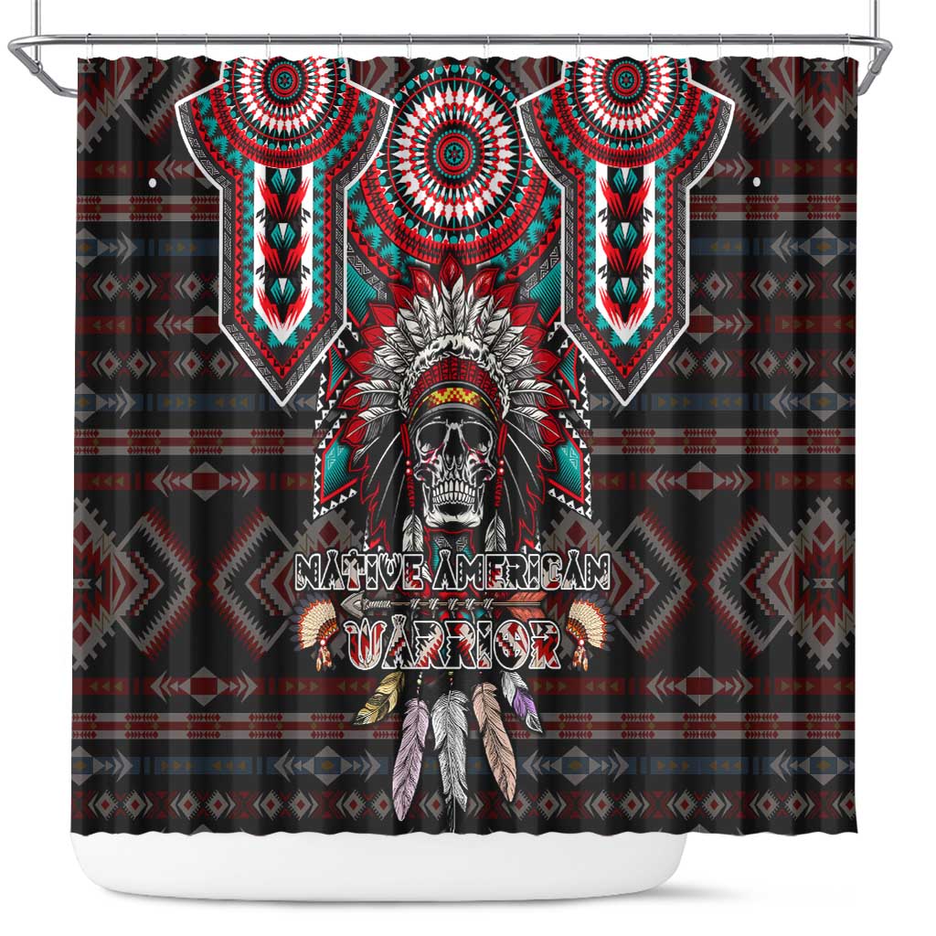 Native American Indian Warrior Skull Shower Curtain