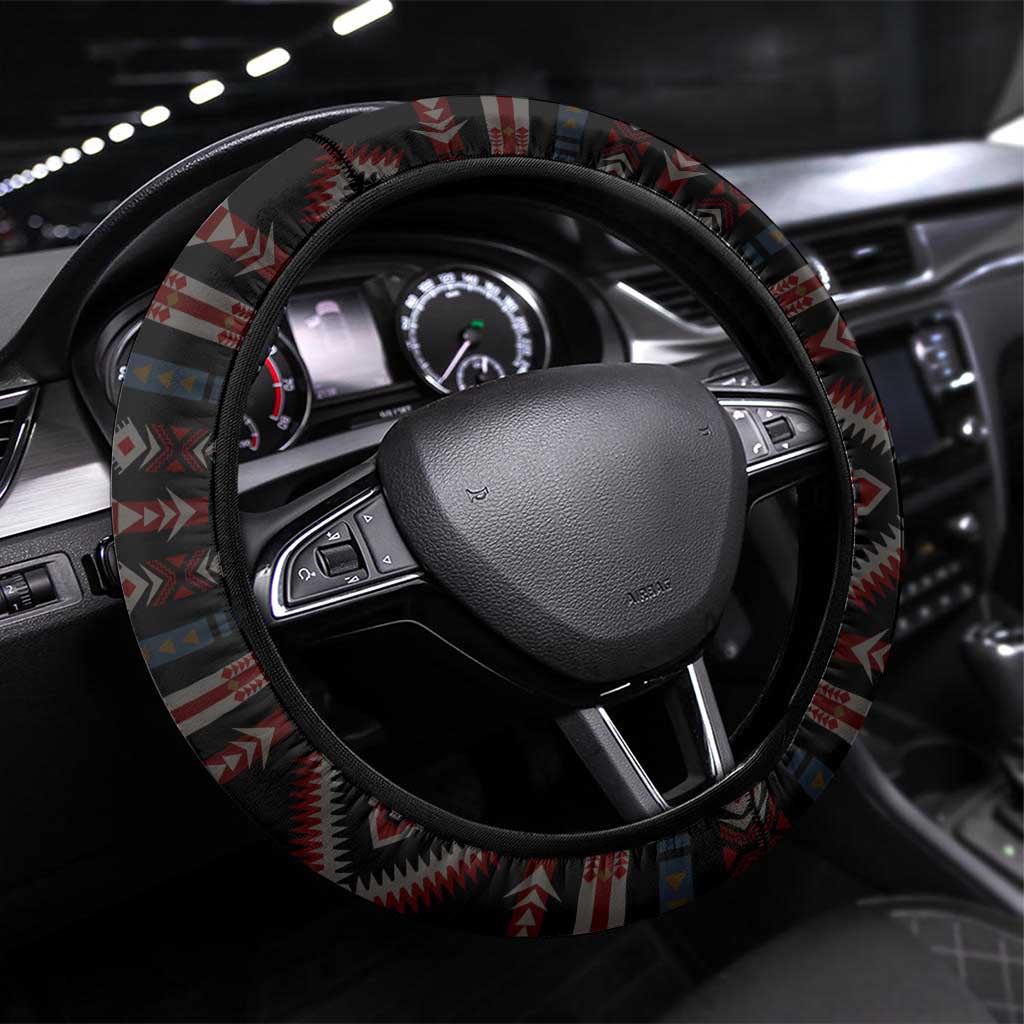 Native American Indian Warrior Skull Steering Wheel Cover - Wonder Print Shop