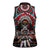 Native American Indian Warrior Skull Women Sleeveless Polo Shirt