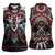 Native American Indian Warrior Skull Women Sleeveless Polo Shirt