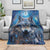 Beautiful Native American Wolf Blanket Galaxy Art