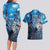 Beautiful Native American Wolf Couples Matching Long Sleeve Bodycon Dress and Hawaiian Shirt Galaxy Art