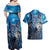 Beautiful Native American Wolf Couples Matching Off Shoulder Maxi Dress and Hawaiian Shirt Galaxy Art