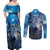 Beautiful Native American Wolf Couples Matching Off Shoulder Maxi Dress and Long Sleeve Button Shirt Galaxy Art