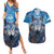 Beautiful Native American Wolf Couples Matching Summer Maxi Dress and Hawaiian Shirt Galaxy Art