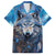 Beautiful Native American Wolf Family Matching Long Sleeve Bodycon Dress and Hawaiian Shirt Galaxy Art