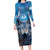 Beautiful Native American Wolf Family Matching Long Sleeve Bodycon Dress and Hawaiian Shirt Galaxy Art