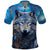 Beautiful Native American Wolf Polo Shirt Galaxy Art