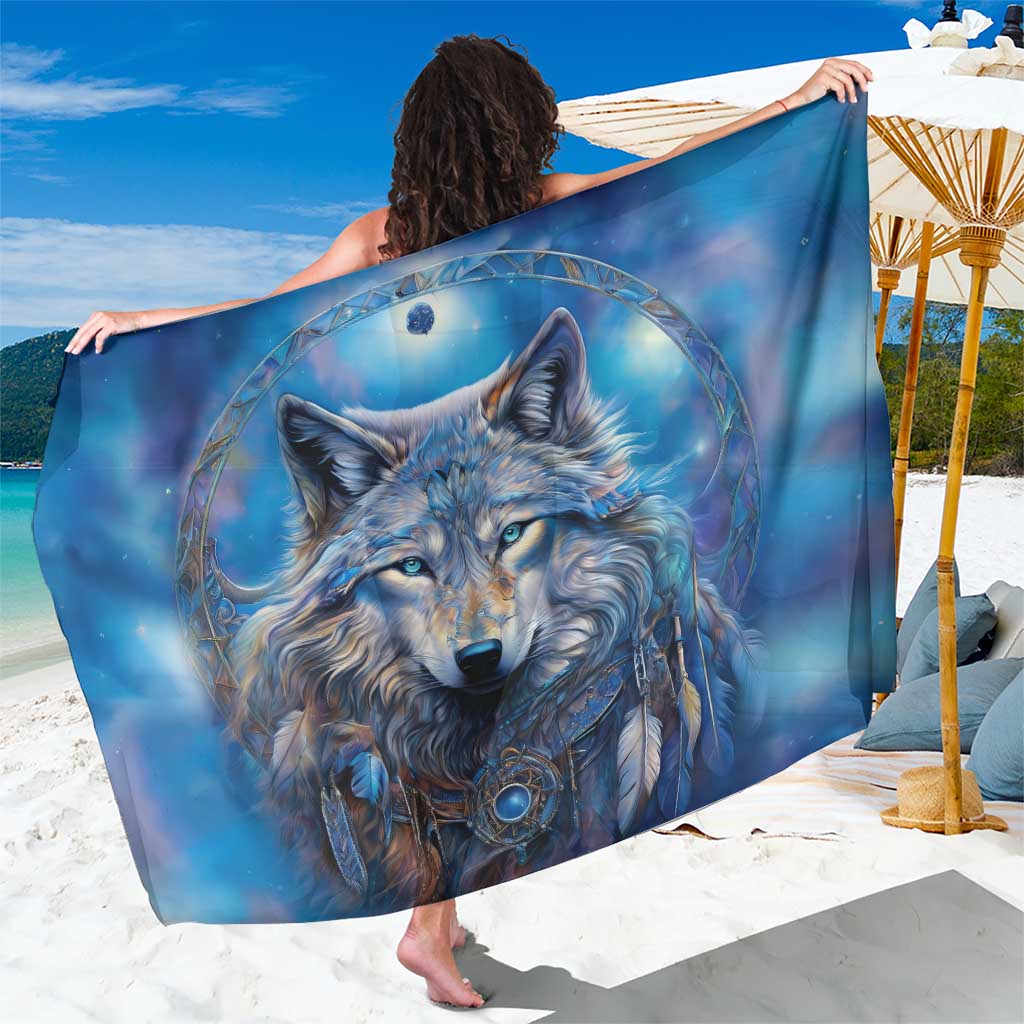 Beautiful Native American Wolf Sarong Galaxy Art - Wonder Print Shop