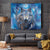 Beautiful Native American Wolf Tapestry Galaxy Art