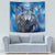 Beautiful Native American Wolf Tapestry Galaxy Art