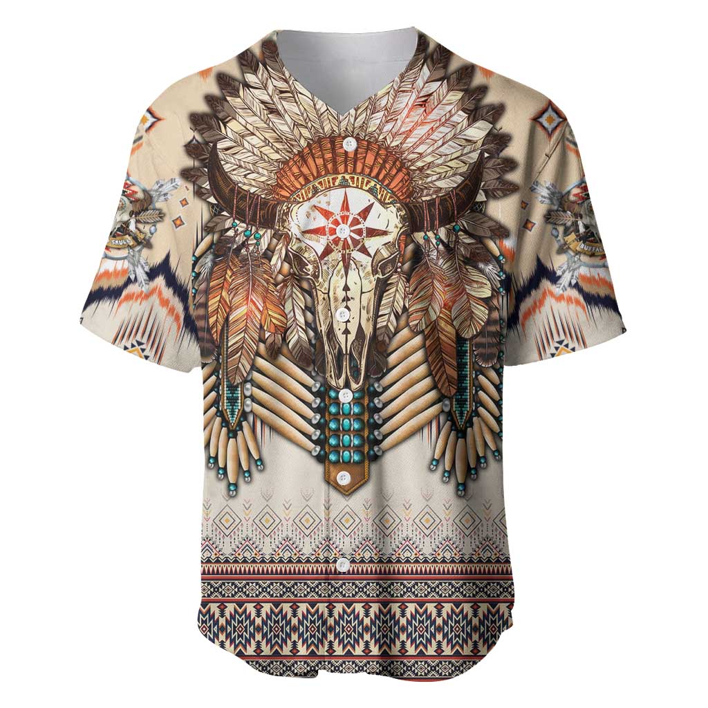 Native American Baseball Jersey Buffalo Skull - Wonder Print Shop