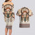 Native American Couples Matching Long Sleeve Bodycon Dress and Hawaiian Shirt Buffalo Skull