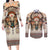 Native American Couples Matching Long Sleeve Bodycon Dress and Long Sleeve Button Shirt Buffalo Skull