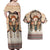 Native American Couples Matching Off Shoulder Maxi Dress and Hawaiian Shirt Buffalo Skull