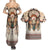 Native American Couples Matching Summer Maxi Dress and Hawaiian Shirt Buffalo Skull