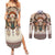 Native American Couples Matching Summer Maxi Dress and Long Sleeve Button Shirt Buffalo Skull