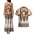 Native American Couples Matching Tank Maxi Dress and Hawaiian Shirt Buffalo Skull