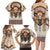 Native American Family Matching Long Sleeve Bodycon Dress and Hawaiian Shirt Buffalo Skull