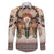 Native American Family Matching Long Sleeve Bodycon Dress and Hawaiian Shirt Buffalo Skull