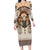 Native American Family Matching Long Sleeve Bodycon Dress and Hawaiian Shirt Buffalo Skull