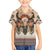 Native American Family Matching Off The Shoulder Long Sleeve Dress and Hawaiian Shirt Buffalo Skull - Wonder Print Shop