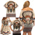 Native American Family Matching Off Shoulder Short Dress and Hawaiian Shirt Buffalo Skull - Wonder Print Shop