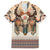 Native American Family Matching Short Sleeve Bodycon Dress and Hawaiian Shirt Buffalo Skull - Wonder Print Shop