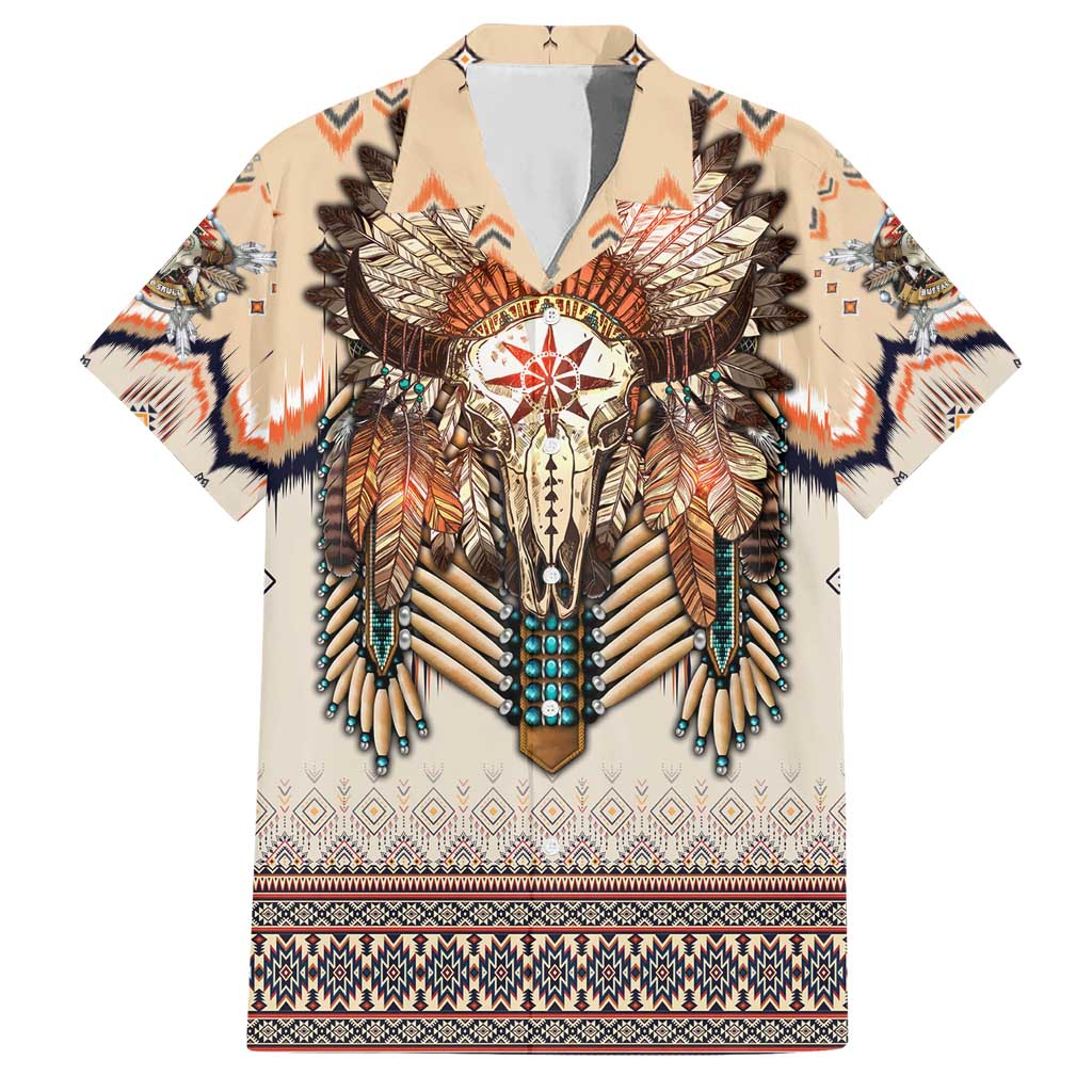 Native American Hawaiian Shirt Buffalo Skull - Wonder Print Shop