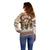 Native American Off Shoulder Sweater Buffalo Skull - Wonder Print Shop