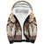 Native American Sherpa Hoodie Buffalo Skull