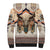 Native American Sherpa Hoodie Buffalo Skull