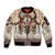 Native American Sleeve Zip Bomber Jacket Buffalo Skull