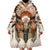 Native American Wearable Blanket Hoodie Buffalo Skull