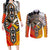 Four Directions Native American Couples Matching Long Sleeve Bodycon Dress and Long Sleeve Button Shirt